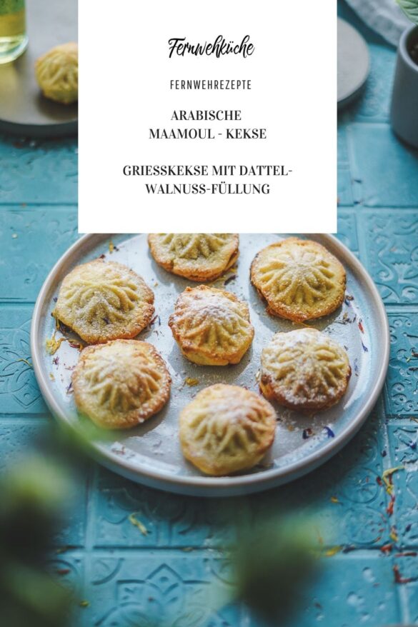 Arabisches Maamoul-Grießgebäck mit Dattel-Walnuss-Füllung