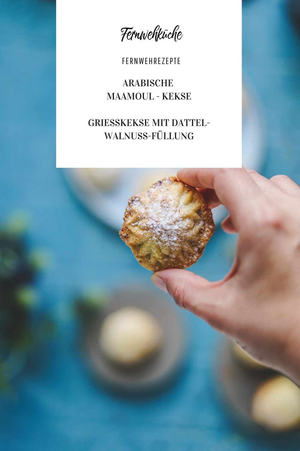 Arabisches Maamoul-Grießgebäck mit Dattel-Walnuss-Füllung